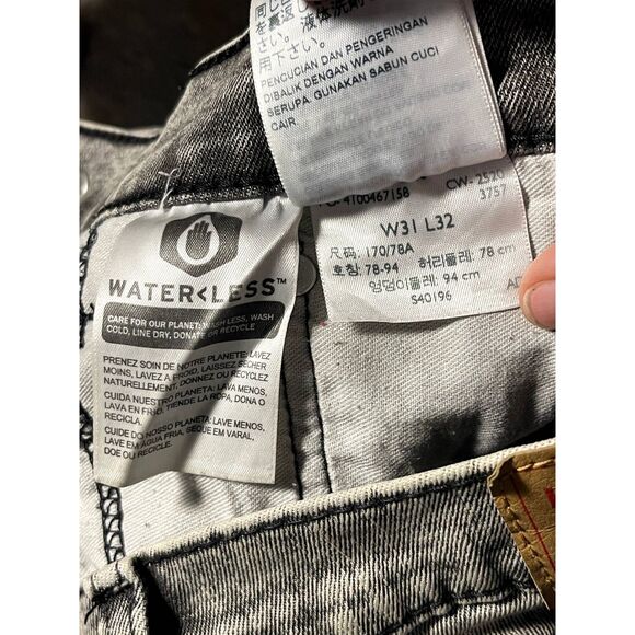 Levi’s 512 Jeans W31 L32 | Black Faded High Rise Tapered Denim - Picture 5 of 10